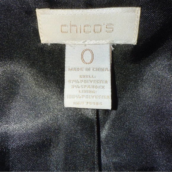 Chico's Women’s dark grey shimmery Button up Blazer Tailored Fit size 0 US small - Picture 6 of 7